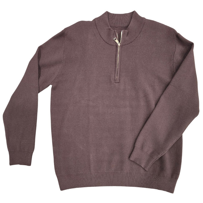 Scott 3/4 Zip Sweater - Espresso - Sugar Bee Clothing