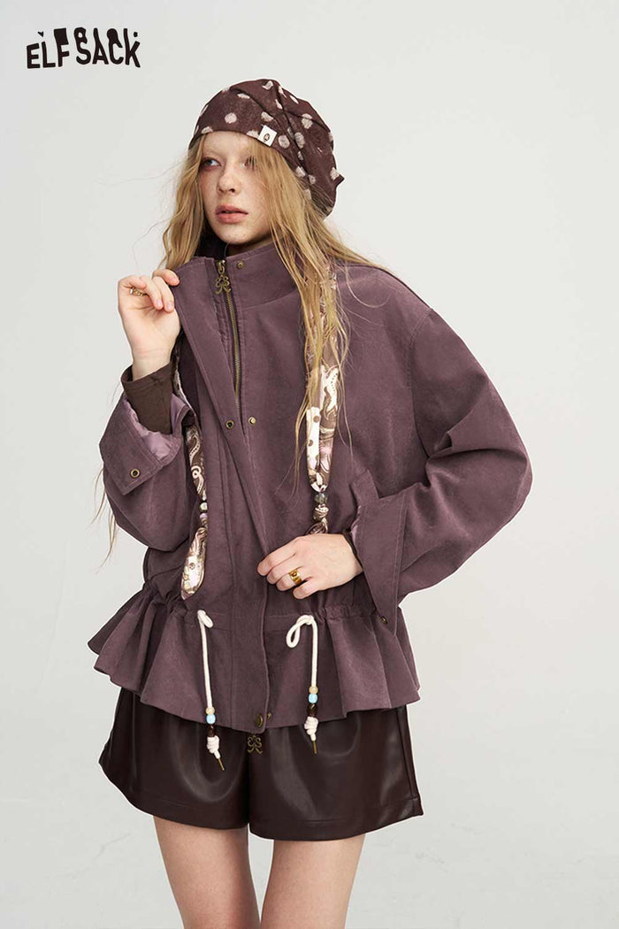 Short Jacket with Lace Hem