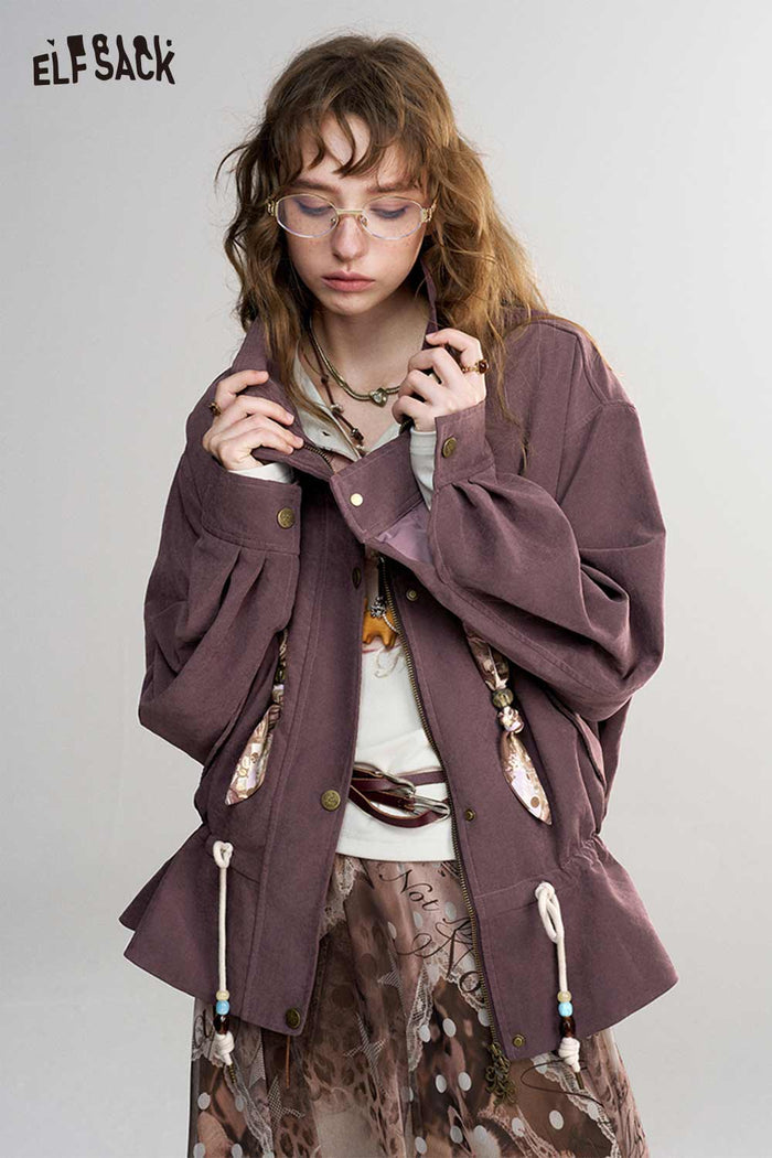 Short Jacket with Lace Hem