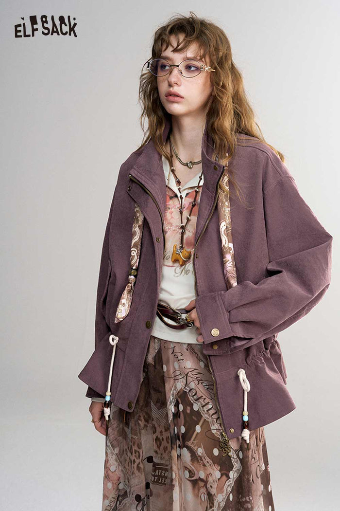 Short Jacket with Lace Hem