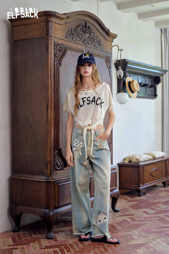 Short Sleeve Graphic Print Crop Tie Front Tee