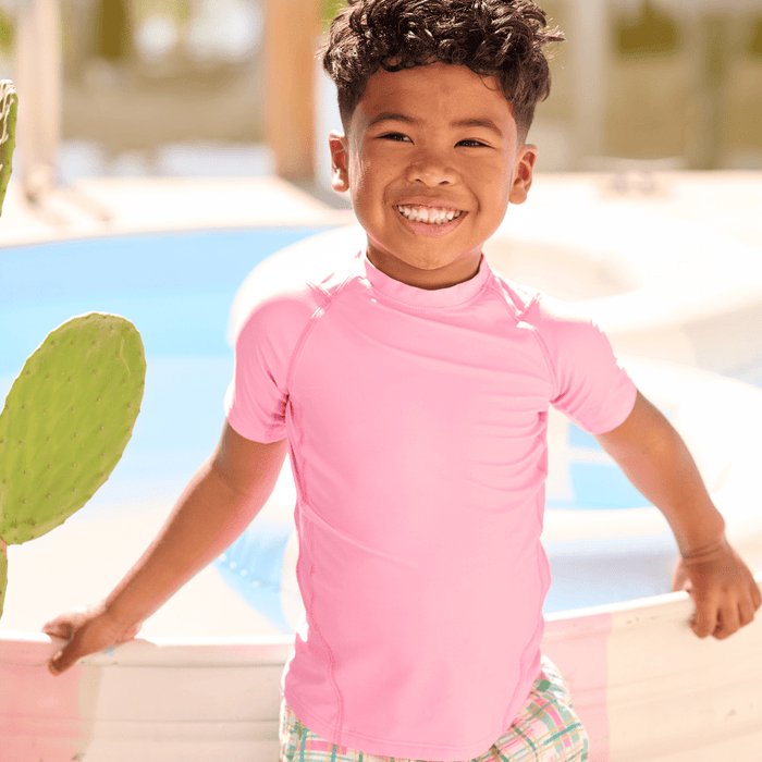Short Sleeve Rashguard - Palm Springs Pink - Sugar Bee Clothing