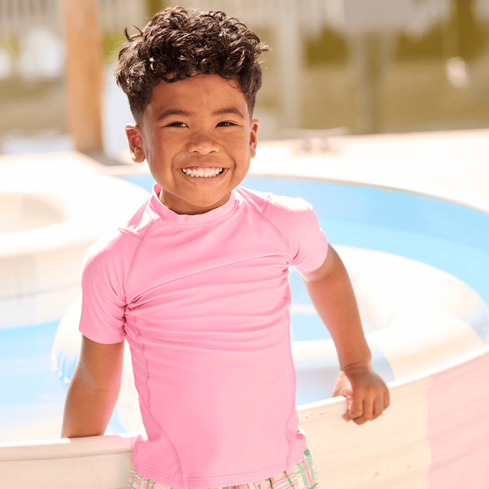 Short Sleeve Rashguard - Palm Springs Pink - Sugar Bee Clothing