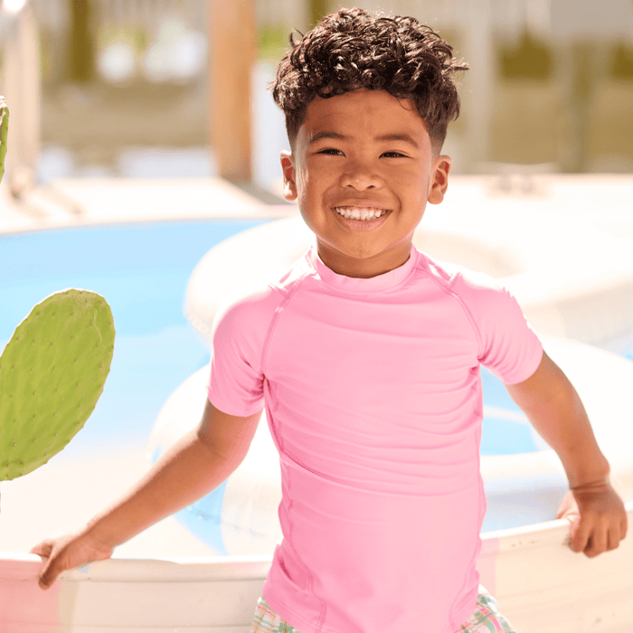 Short Sleeve Rashguard - Palm Springs Pink - Sugar Bee Clothing