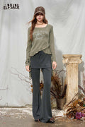 Skirted Flared Drawstring Pants