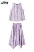 ELFSACK Sleeveless Tie-Back Top and Chiffon Skirt Set