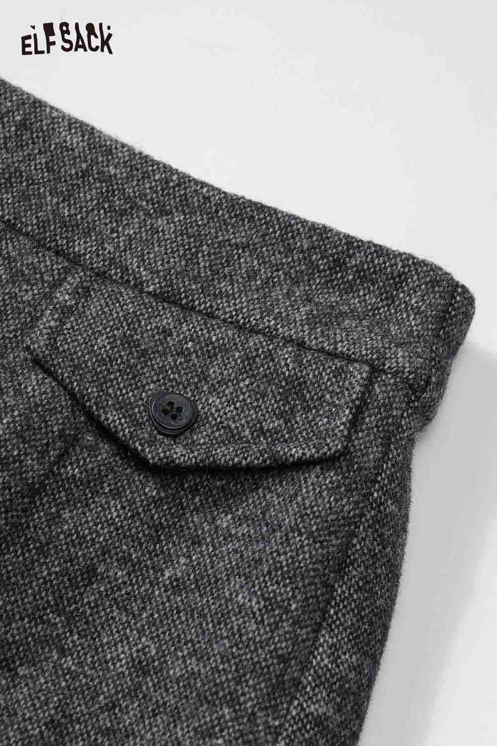 ELFSACK Sleeveless Vest and Midi Skirt Coordinated Tweed Ensemble