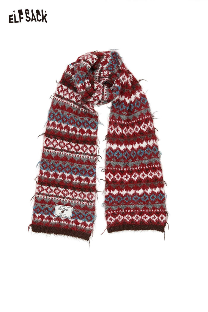 ELFSACK Soft Bohemian Stripe Panel Neck Warmer Accessory