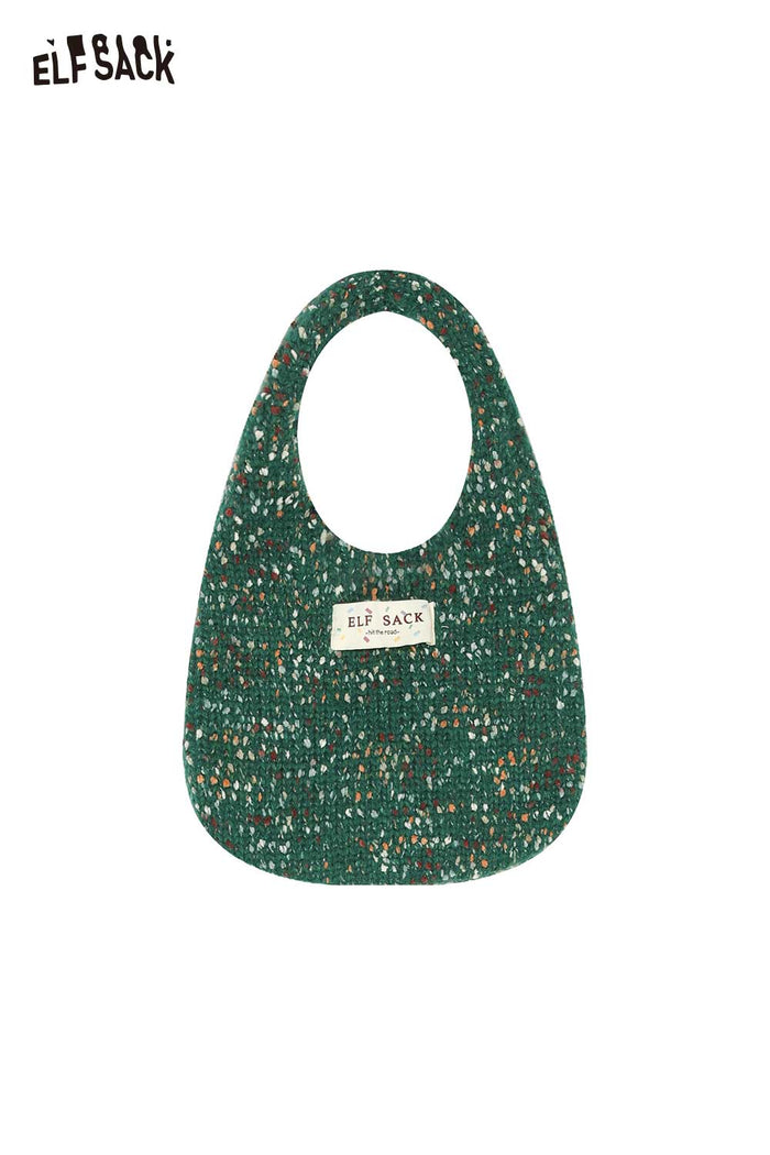 ELFSACK Soft Bold Color Blocking Handwoven Tote