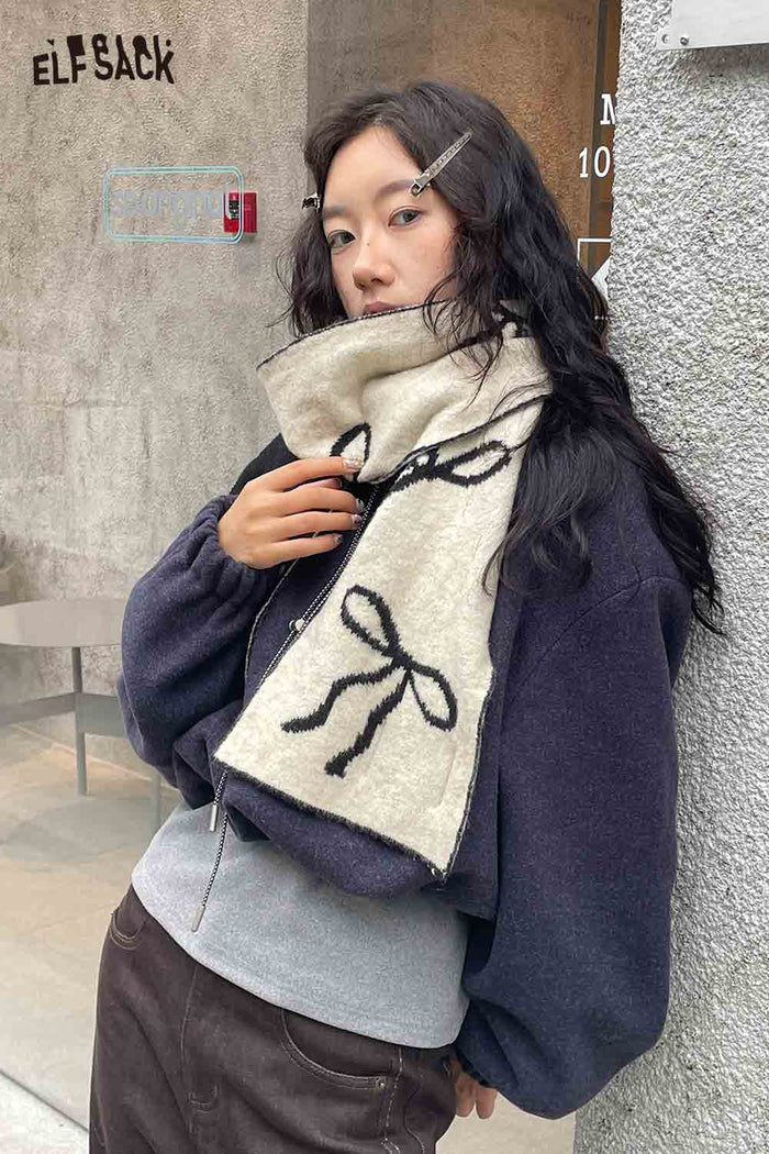 ELFSACK Soft Bow Graphic Neck Warmer Accessory