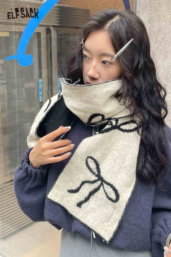 ELFSACK Soft Bow Graphic Neck Warmer Accessory