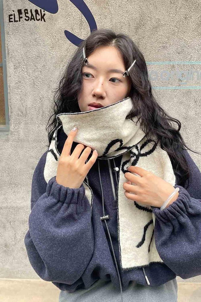 ELFSACK Soft Bow Graphic Neck Warmer Accessory