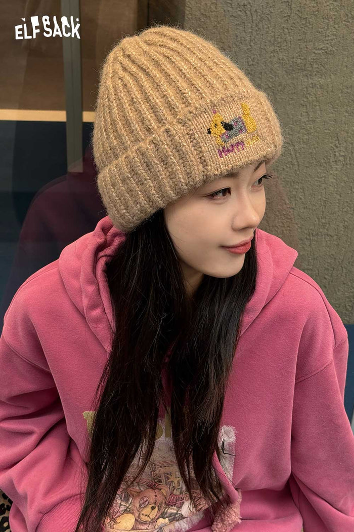 ELFSACK Soft Dog Embroidered Hat Accessory