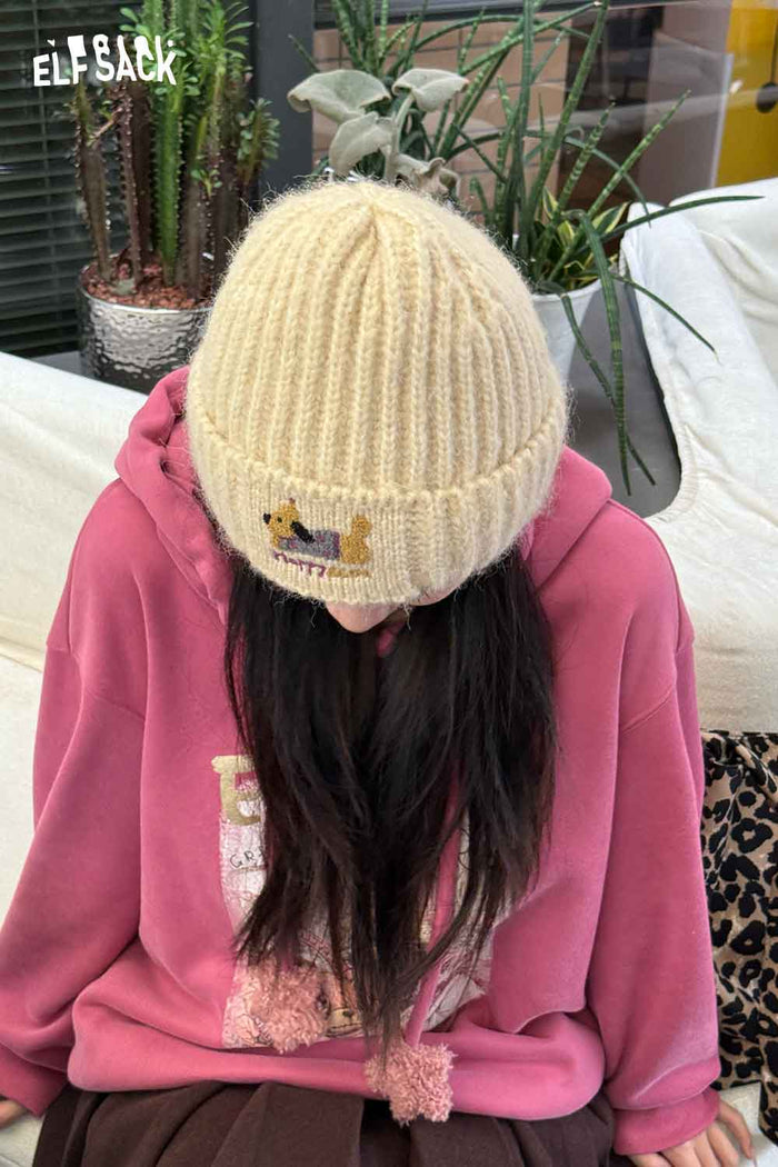 ELFSACK Soft Dog Embroidered Hat Accessory