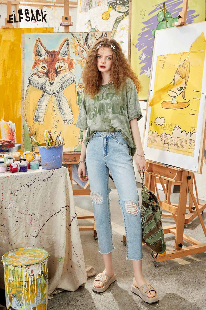 ELFSACK Soft Jersey Tie Dye Print Tee
