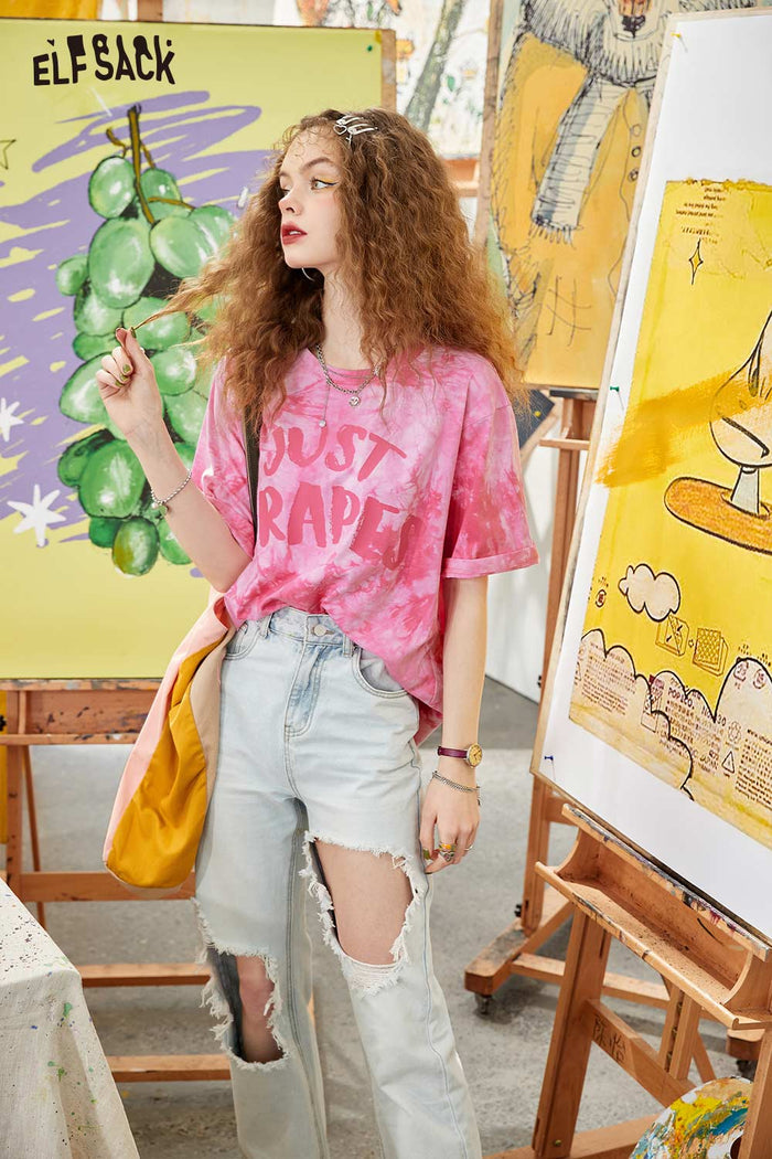 ELFSACK Soft Jersey Tie Dye Print Tee