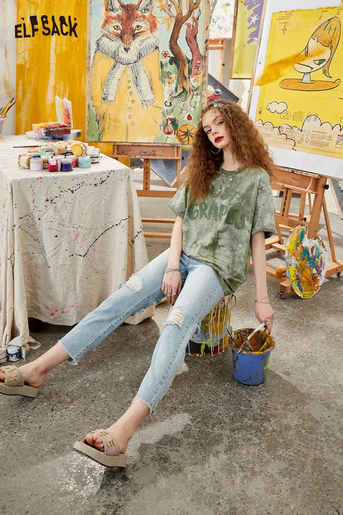 ELFSACK Soft Jersey Tie Dye Print Tee