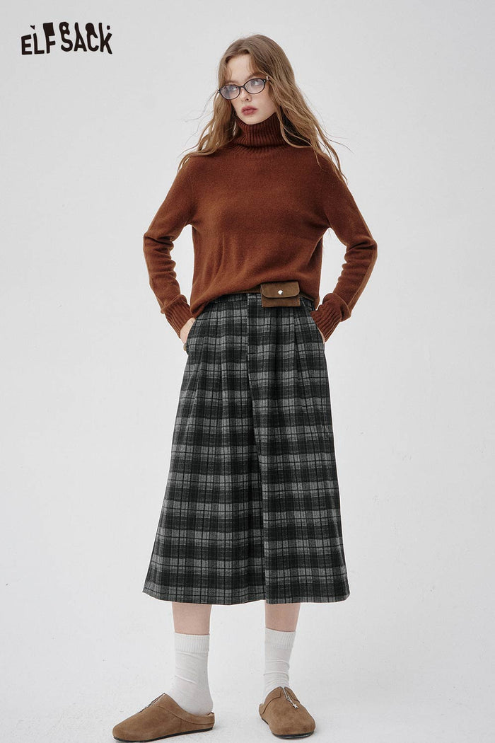 ELFSACK Soft Loose Stripe Culottes Skirt Style Wide Leg Pants