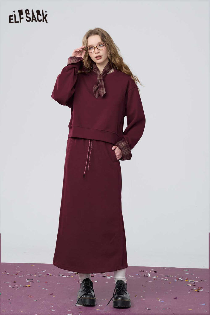 ELFSACK Soft Mallard Hoodie Half Skirt Set
