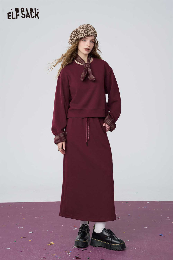 ELFSACK Soft Mallard Hoodie Half Skirt Set