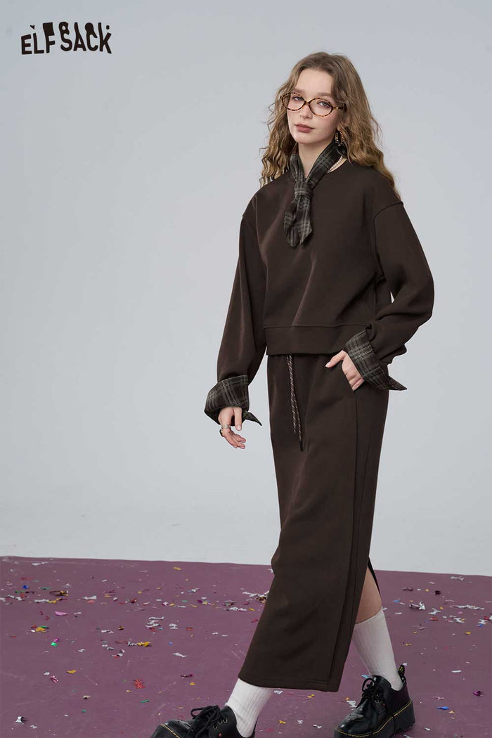 ELFSACK Soft Mallard Hoodie Half Skirt Set