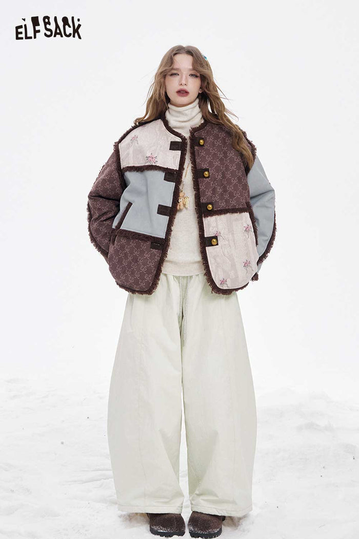 ELFSACK Soft Minimalist Casual Loose Solid Wide Leg Pants