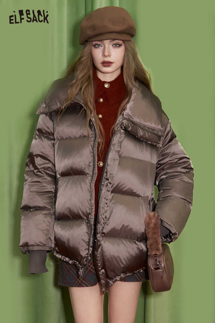 ELFSACK Soft Petite Insulated Short Down Jacket