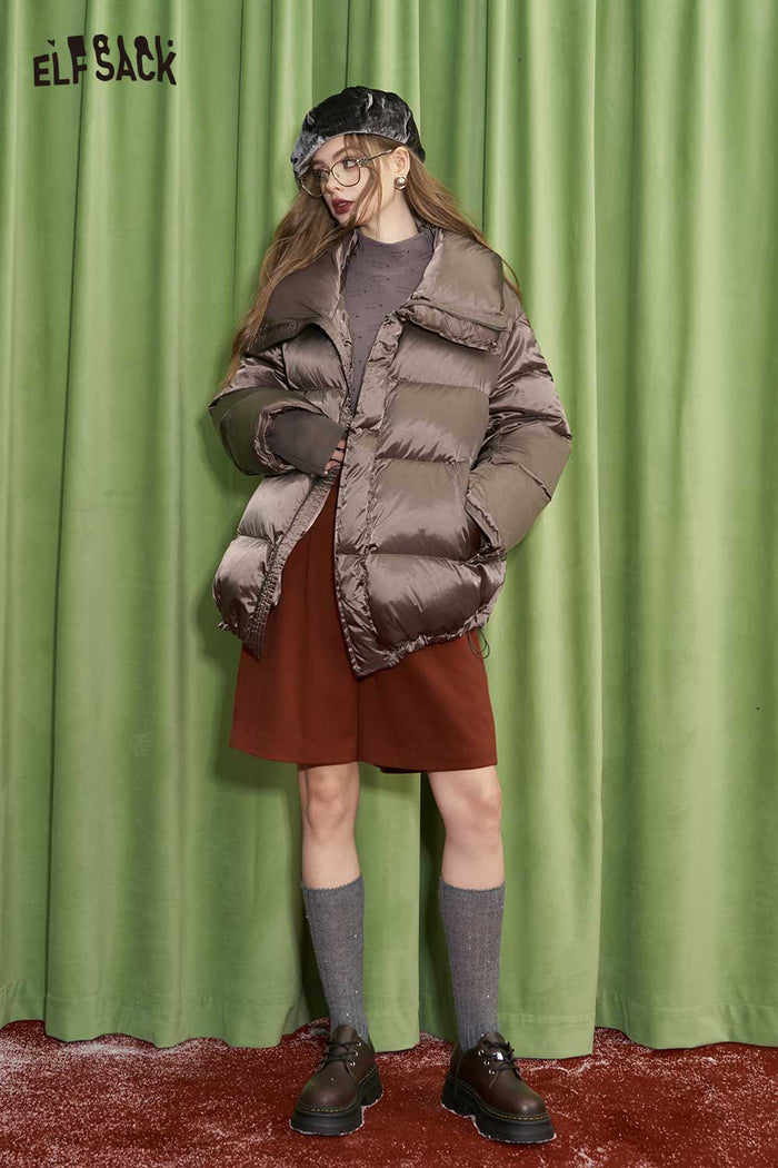 ELFSACK Soft Petite Insulated Short Down Jacket