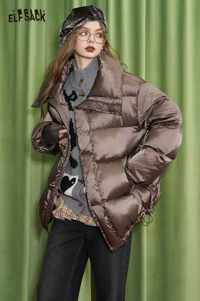 ELFSACK Soft Petite Insulated Short Down Jacket