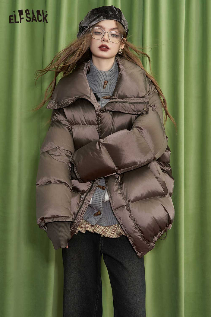 ELFSACK Soft Petite Insulated Short Down Jacket