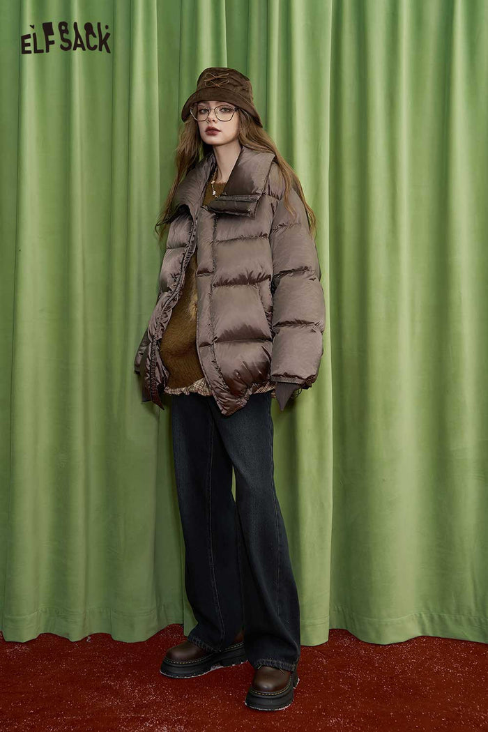 ELFSACK Soft Petite Insulated Short Down Jacket