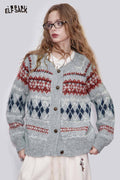 ELFSACK Soft Plaid High-waisted Wide-leg Pants