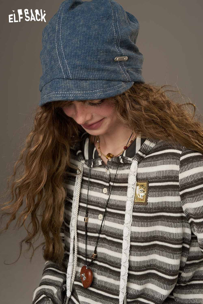 ELFSACK Soft Star Decoration Round Neck Sweatshirt Dress