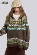ELFSACK Soft Zip Hooded Long Sleeve Sweater