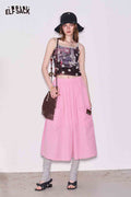 ELFSACK Solid Color Pocket Wide Leg Pants