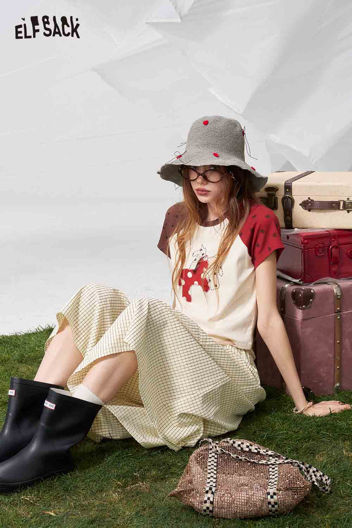 ELFSACK Solid Color Pocket Wide Leg Pants