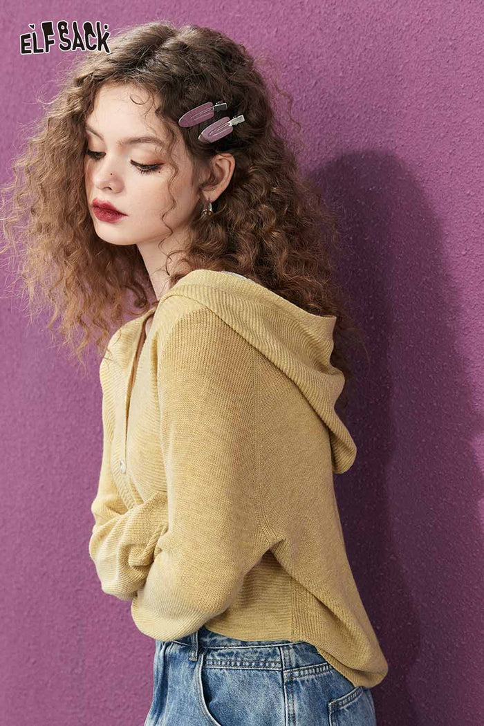 Solid Knit Long Sleeve Sweater
