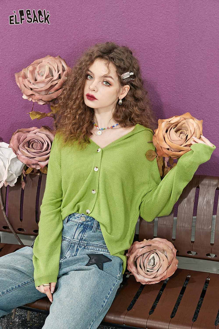 Solid Knit Long Sleeve Sweater