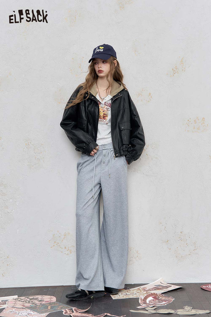 Stand Collar Cropped Biker Jacket