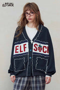 Strawberry Graphic V-Neck Knit Cardigan