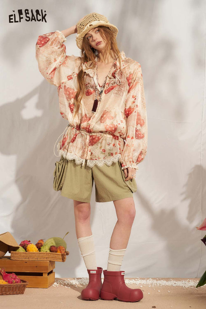 ELFSACK Strawberry Lace Hooded Jacket