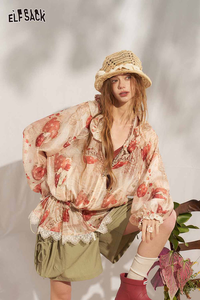 ELFSACK Strawberry Lace Hooded Jacket