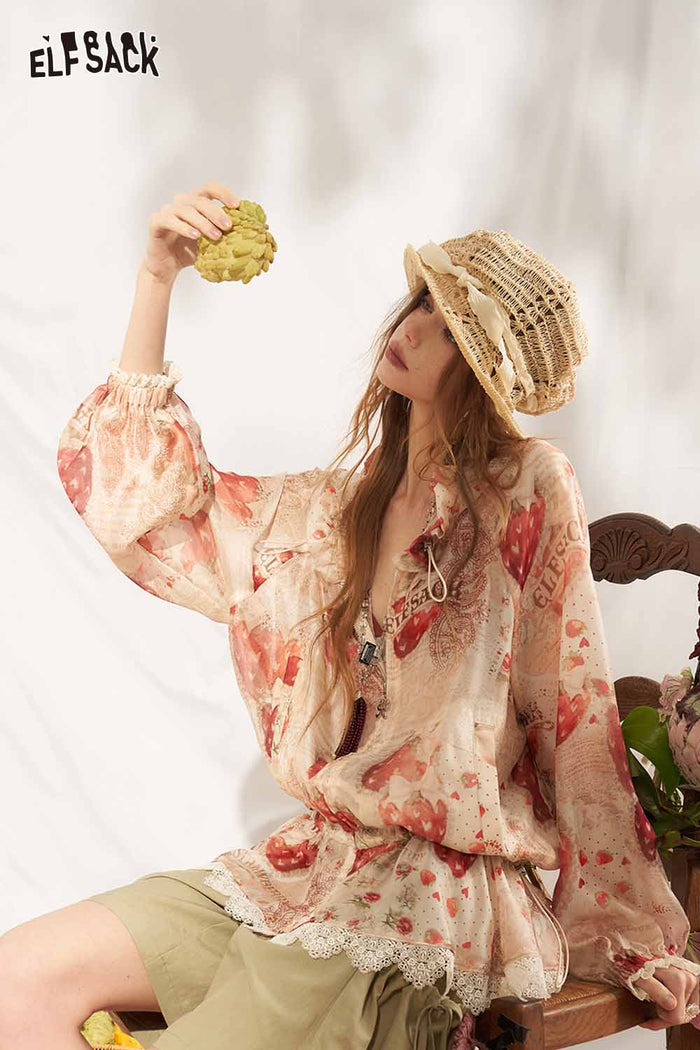 ELFSACK Strawberry Lace Hooded Jacket