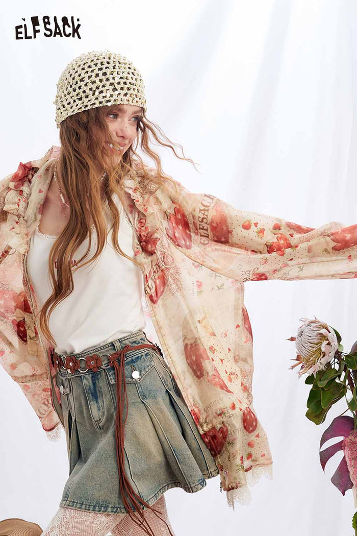 ELFSACK Strawberry Lace Hooded Jacket