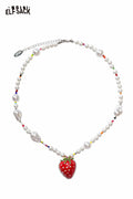 ELFSACK Strawberry Pendant Baroque Pearl Necklace
