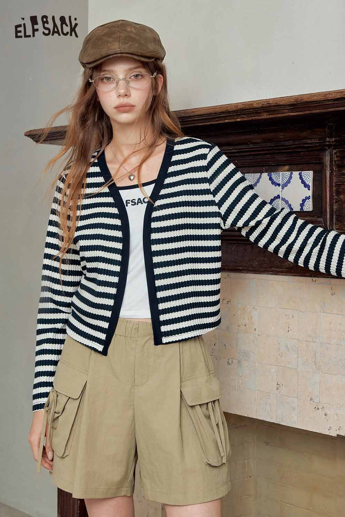 Striped Cardigan Cami 2 Piece Set