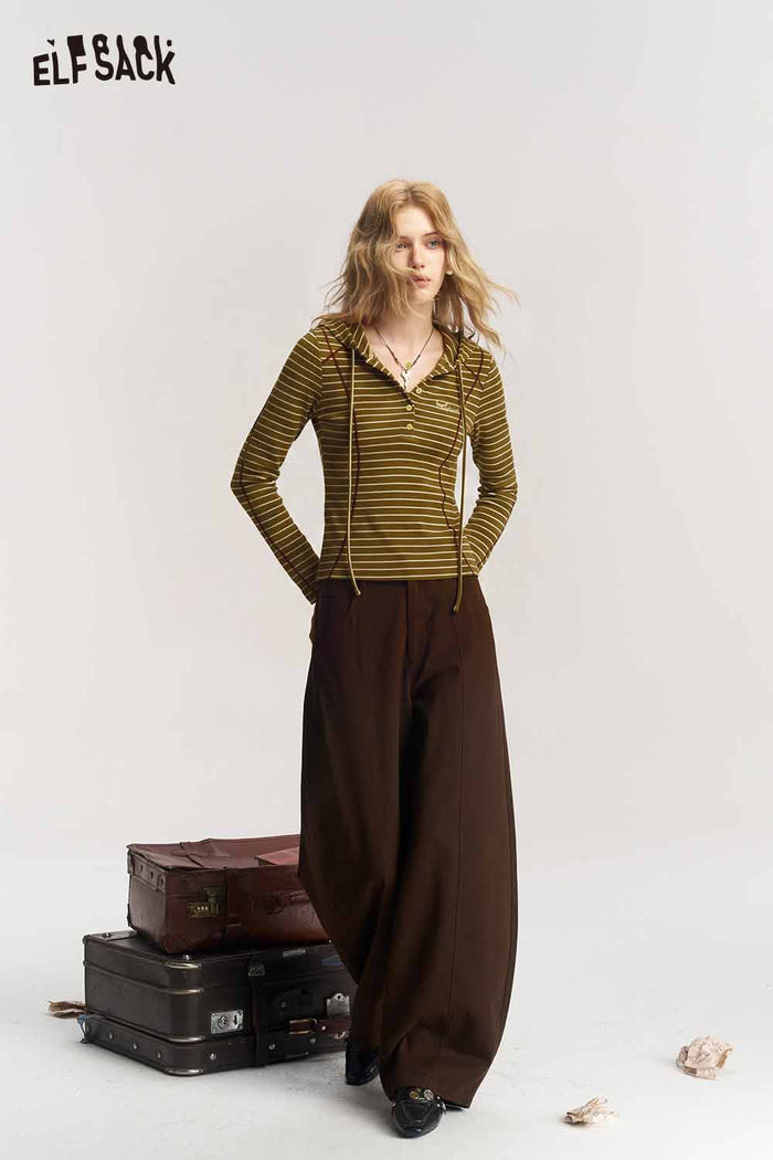 Striped Hooded Long Sleeve Tee