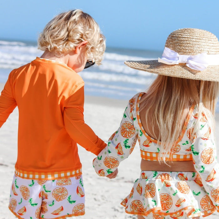 Swim Shorts - Oranges - Sugar Bee Clothing