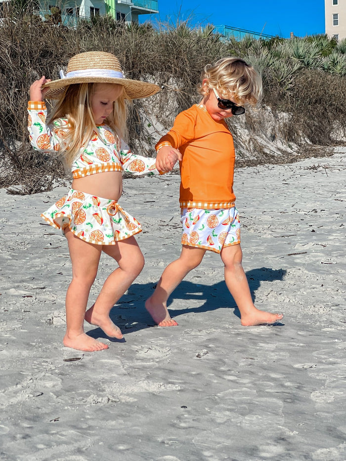 Swim Shorts - Oranges - Sugar Bee Clothing