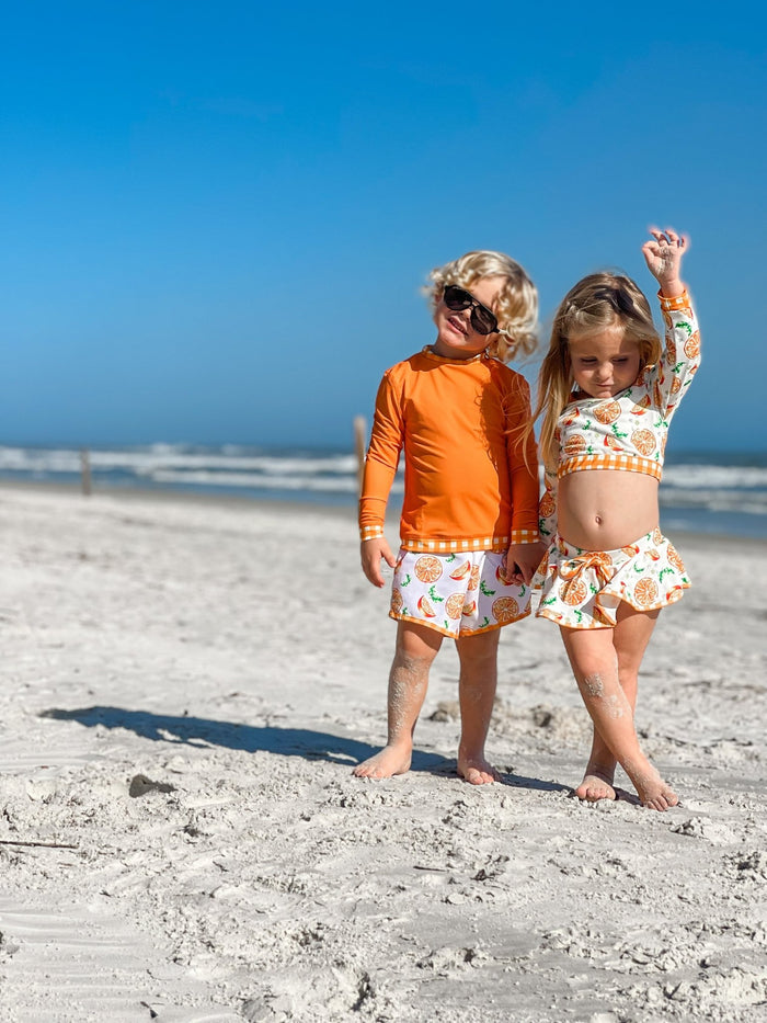 Swim Shorts - Oranges - Sugar Bee Clothing